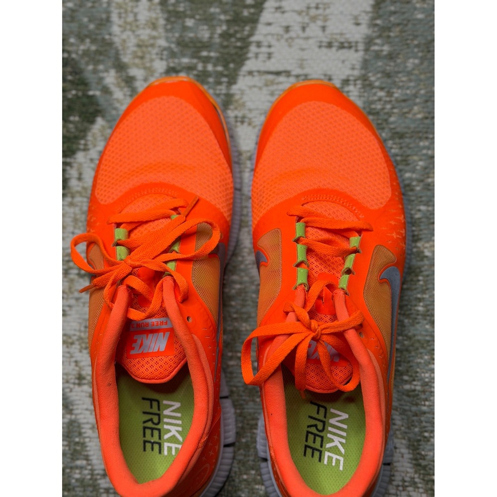 Nike Free Run 3 Total Orange Reflective Silver 510642-800 Mens 10.5 Shoes